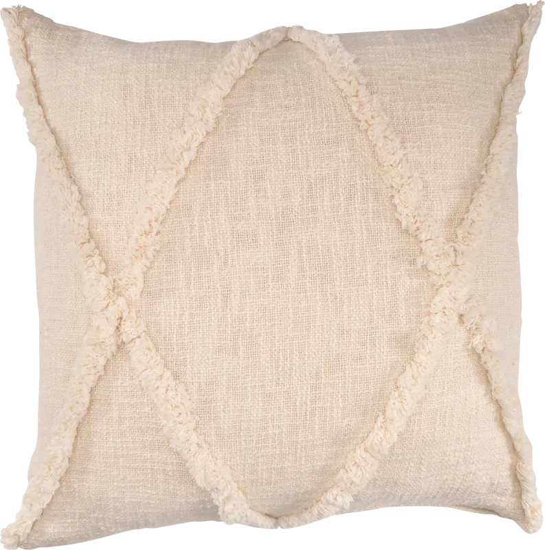 Rosellar Cream Throw Pillow