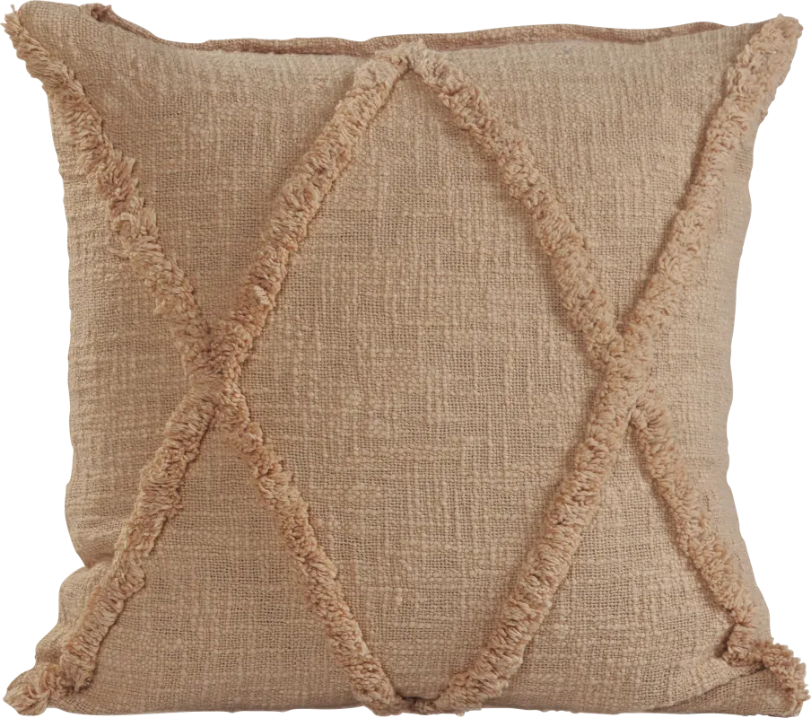 Rosellar Light Brown Throw Pillow