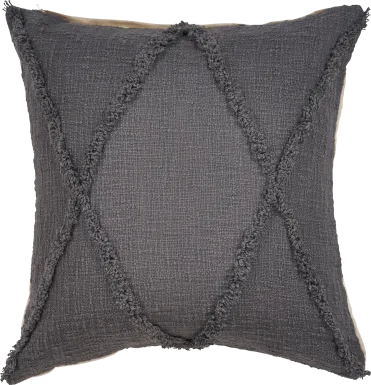 Rosellar Dark Gray Throw Pillow