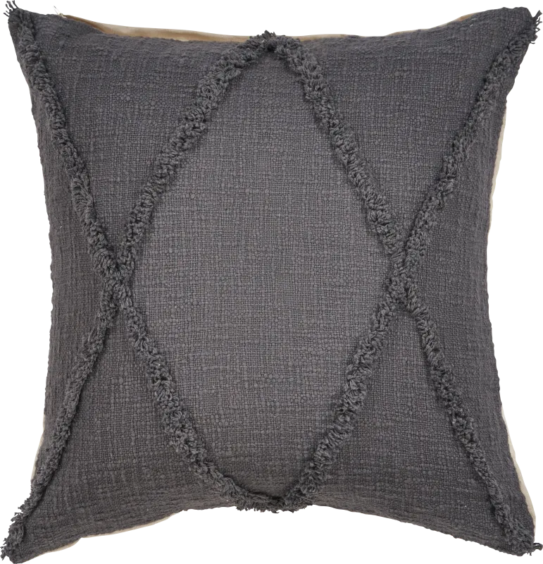 Rosellar Dark Gray Throw Pillow