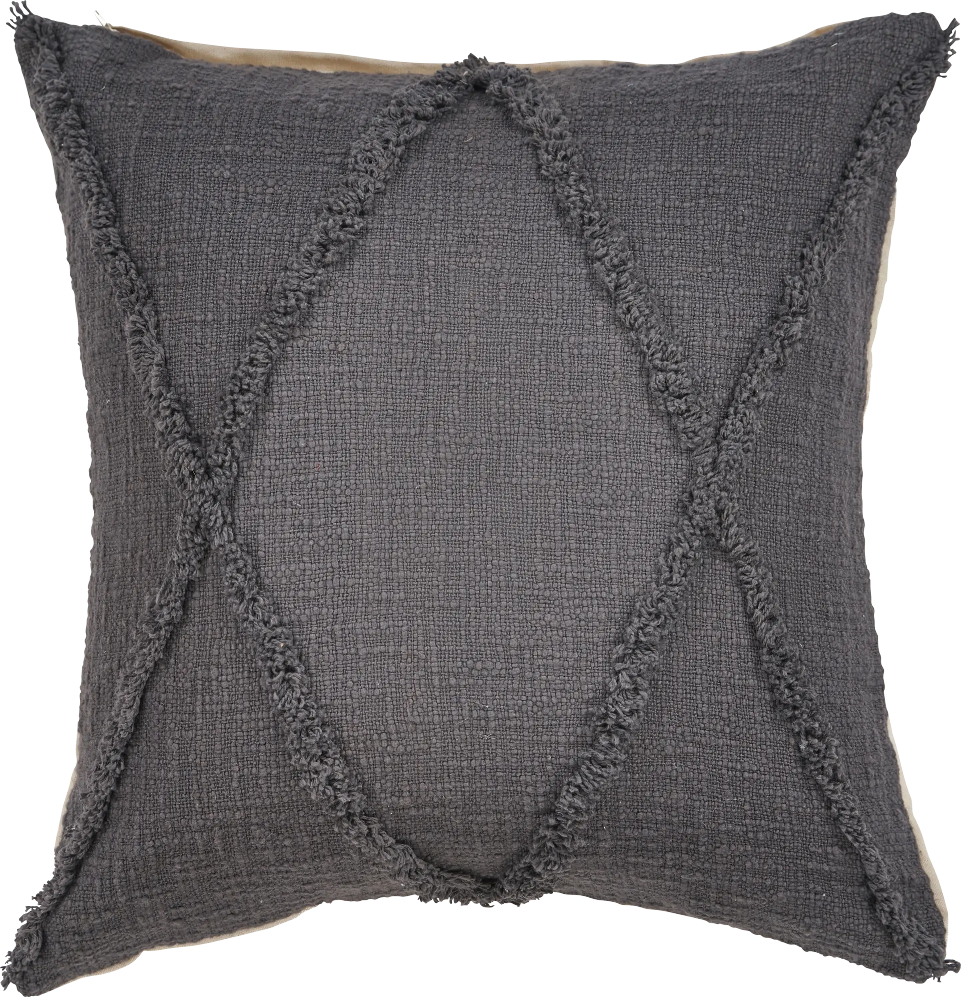 Rosellar Dark Gray Throw Pillow