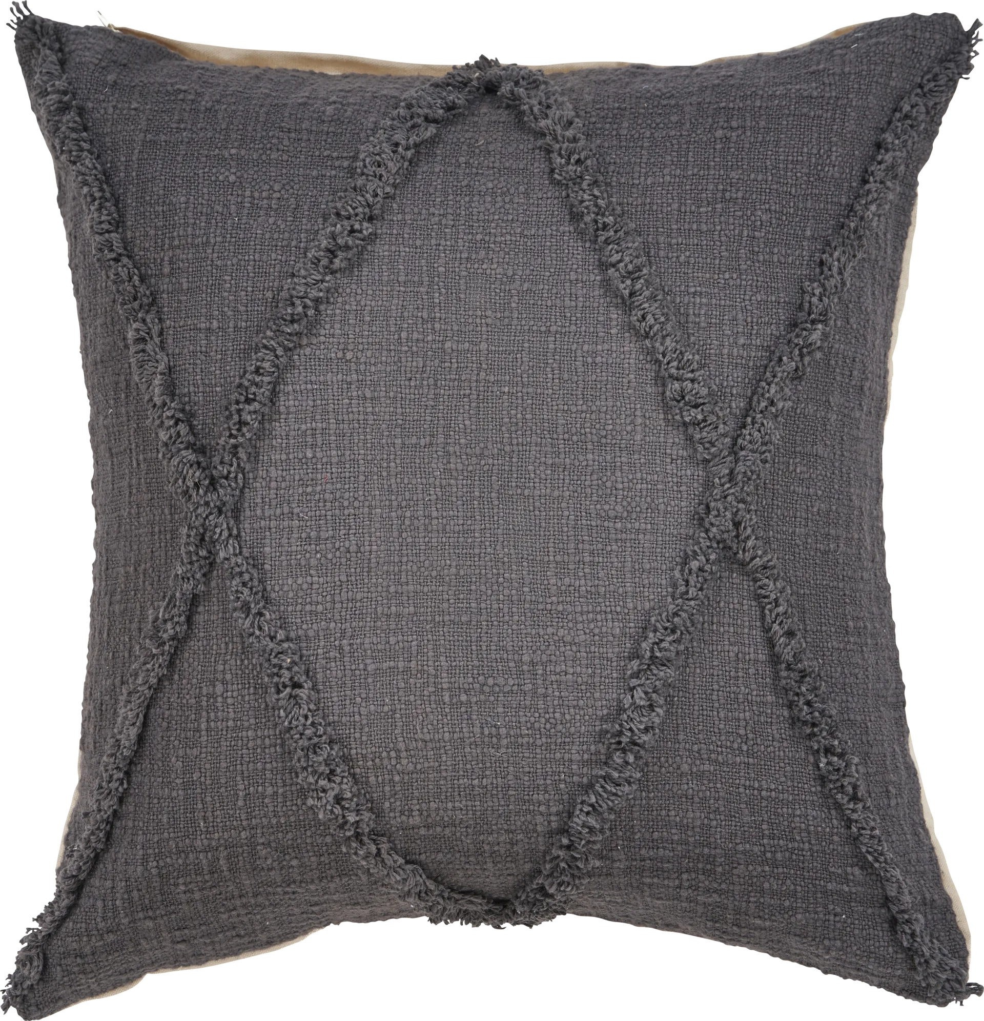 Rosellar Dark Gray Throw Pillow - Image 1