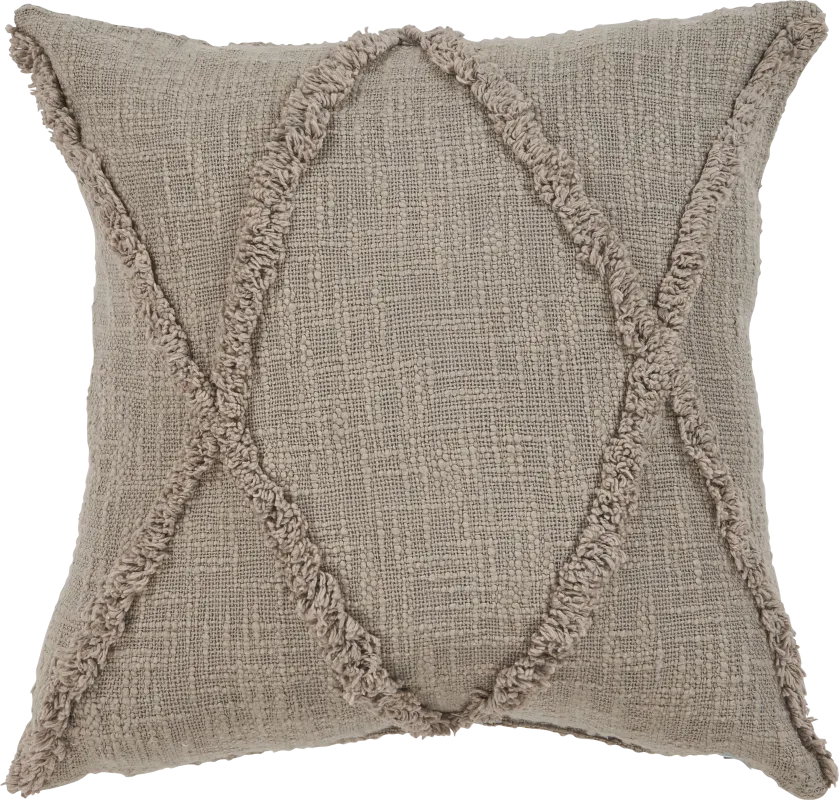 Rosellar Beige Throw Pillow