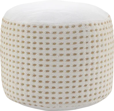 Jacinth White Pouf