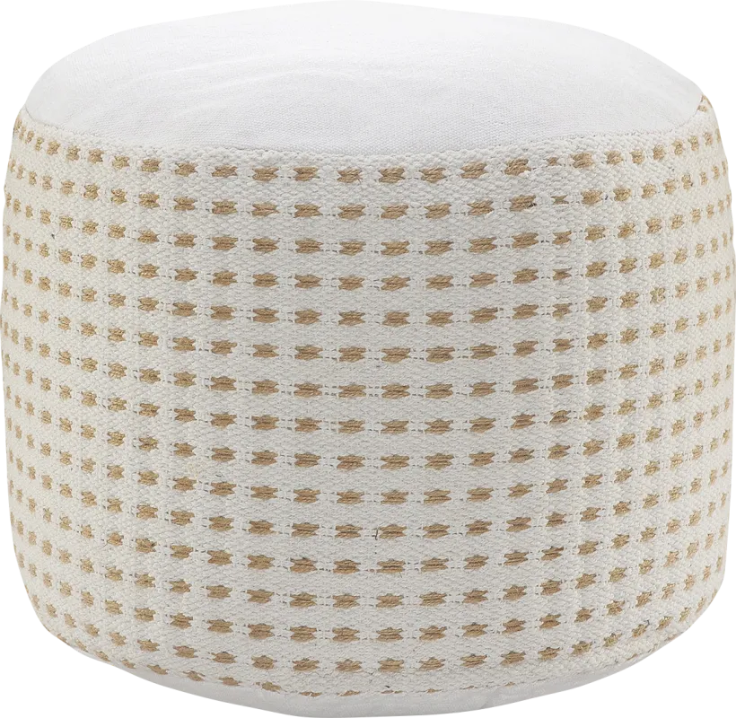 Jacinth White Pouf