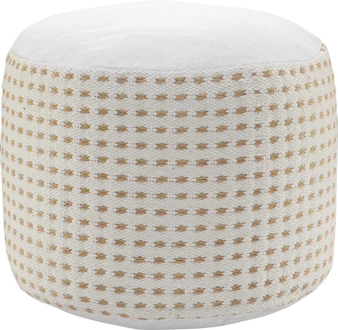 Jacinth White Pouf