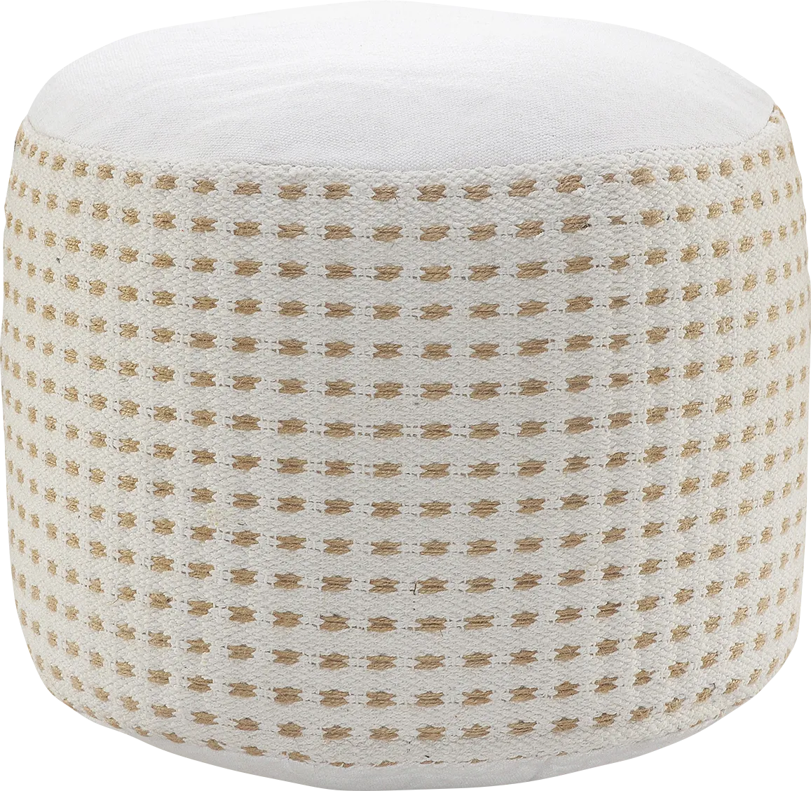 Jacinth White Pouf - Image 1