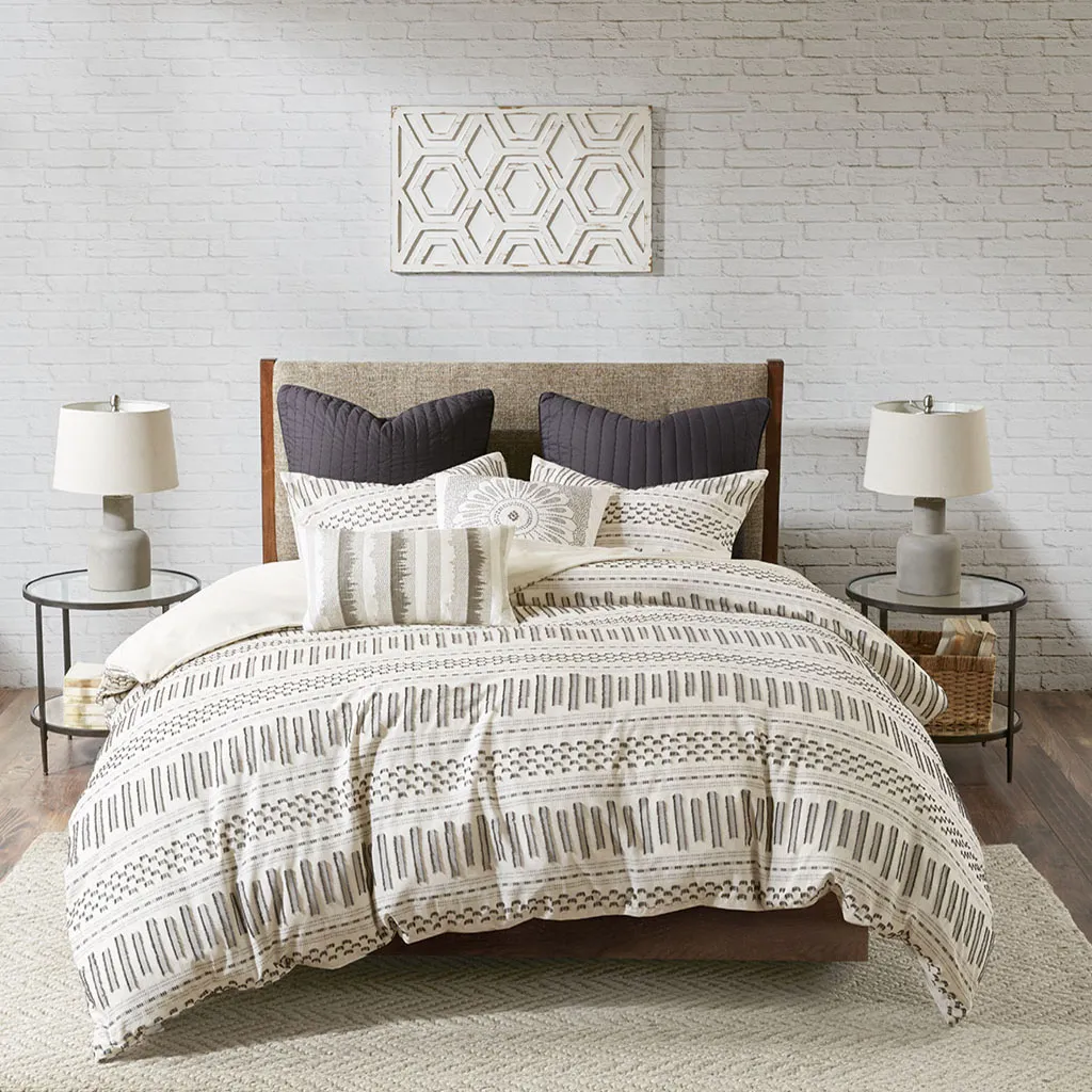Shrader Ivory 3 Pc Full/Queen Duvet Set - Image 1
