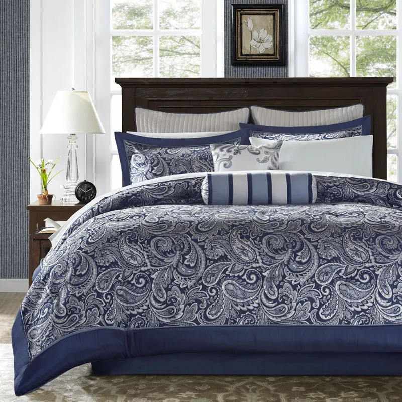 Wapsi Navy 12 Pc California King Comforter Set