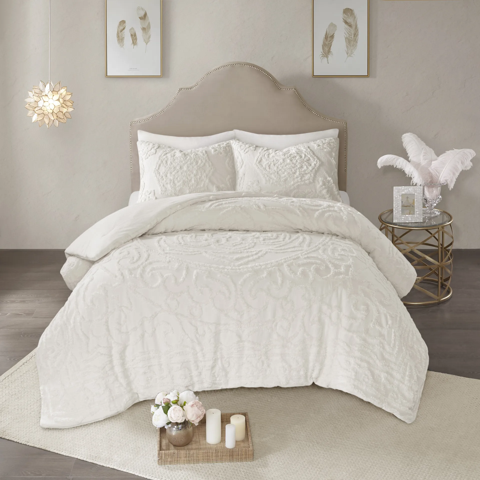Baccich White 3 Pc King/California King Comforter Set - Image 1