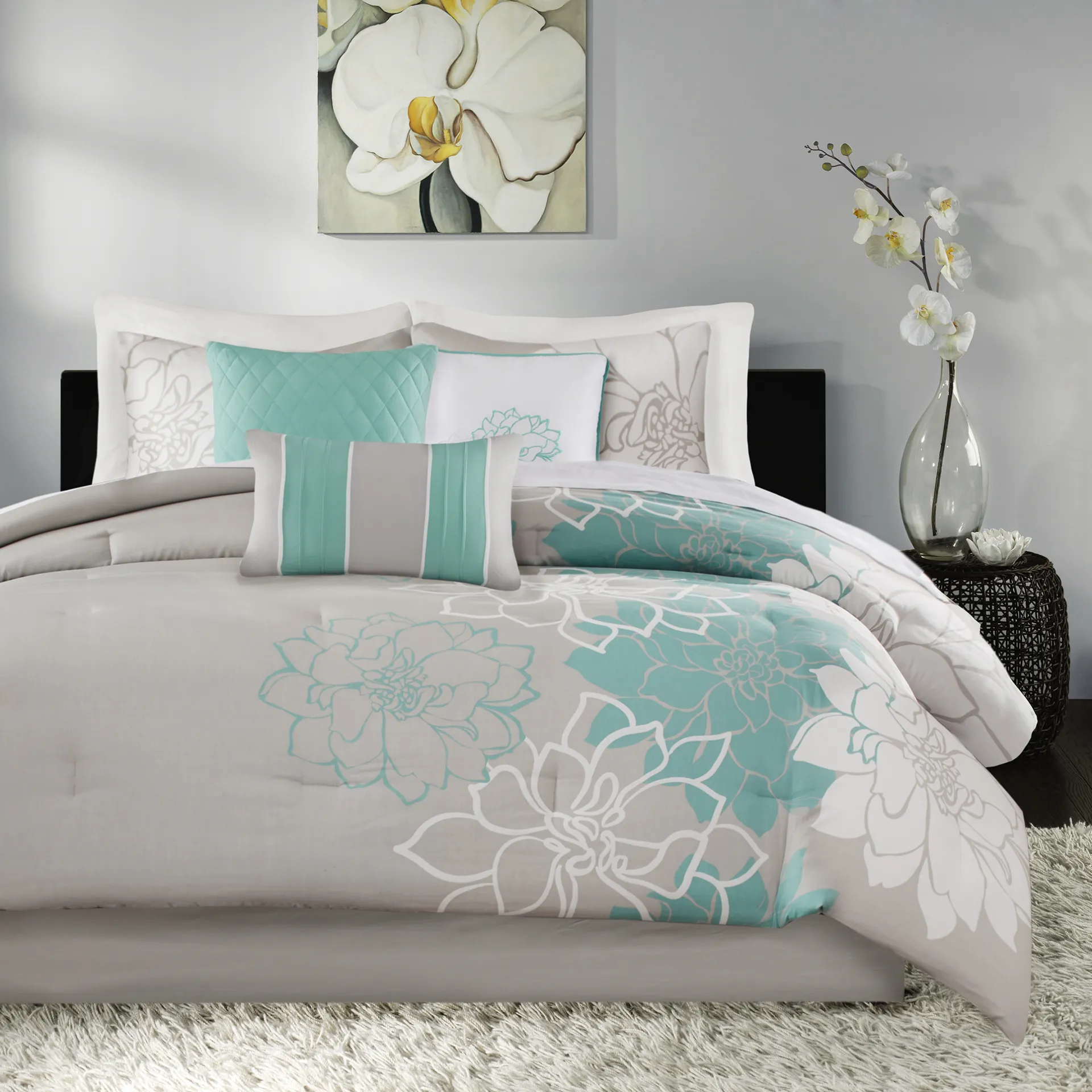 Cabildo Blue 7 Pc Queen Comforter Set - Image 1