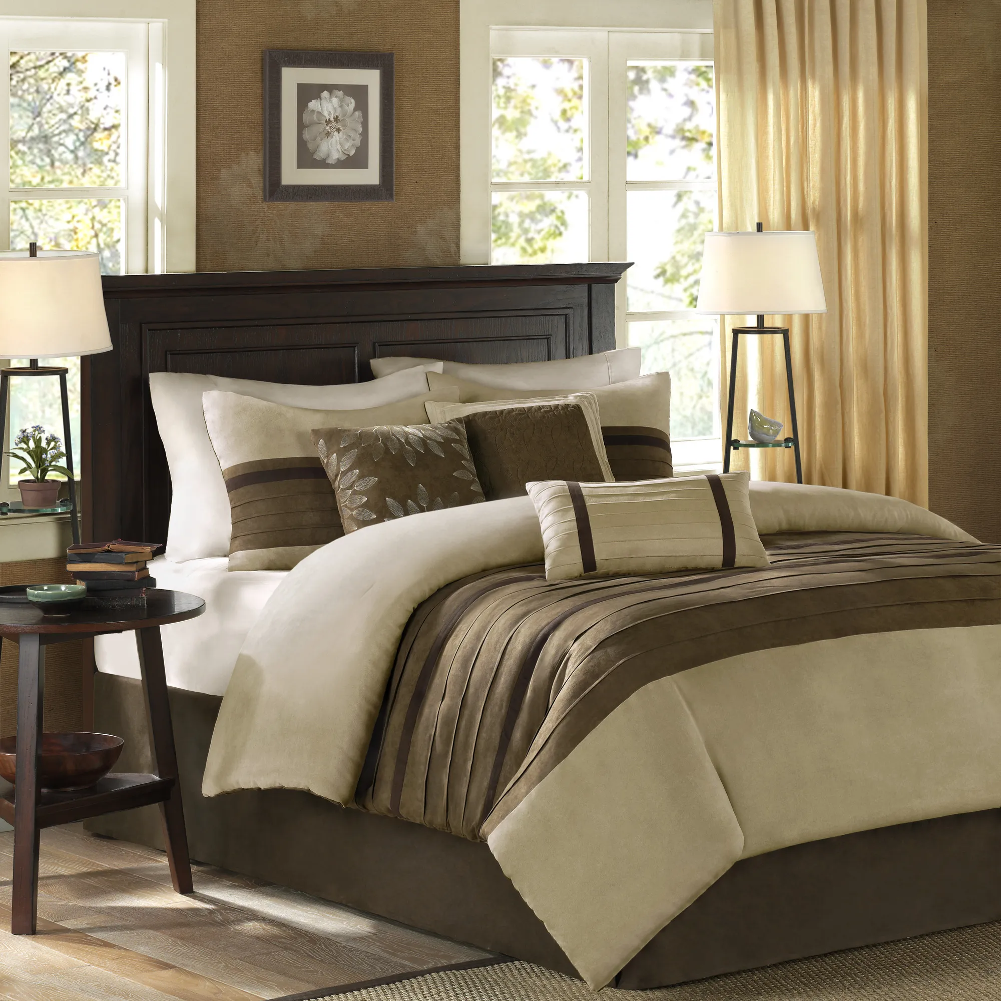 Clouet Brown 7 Pc Full Comforter Set - Thumbnail - Image 2