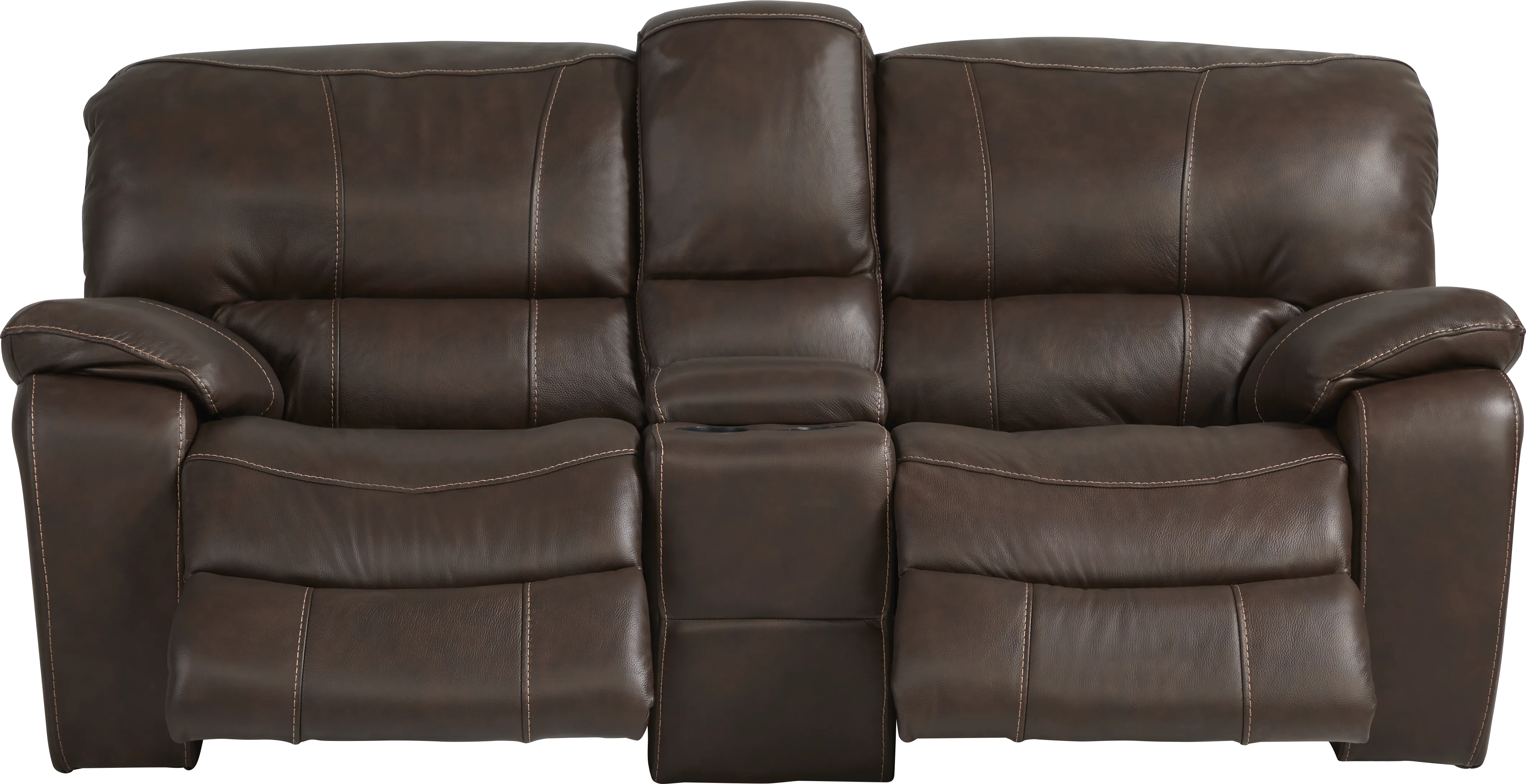 Cindy Crawford San Gabriel Brown Leather Glider,Manual Reclining