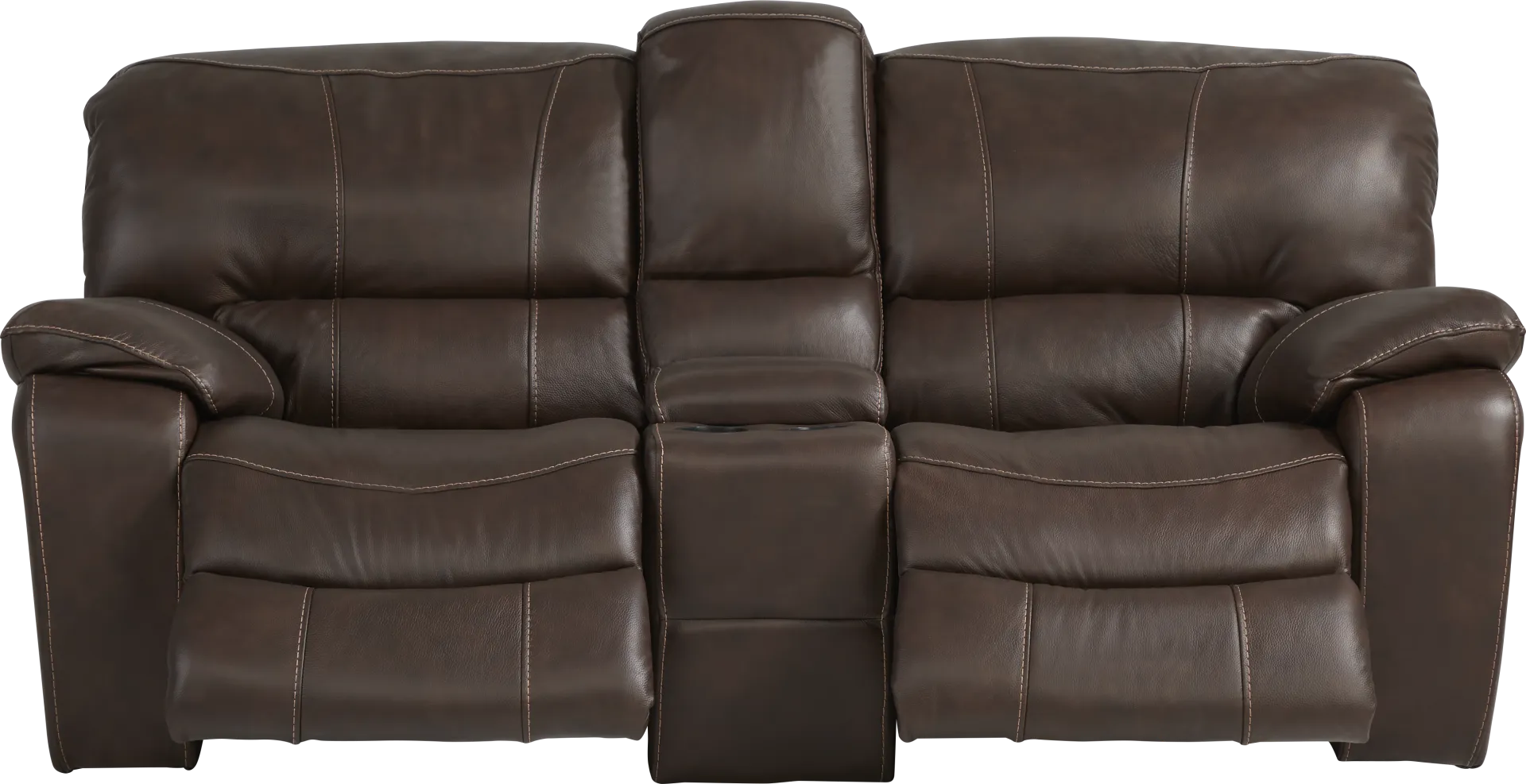 San Gabriel Brown Leather 8 Pc Reclining Living Room - Image 6