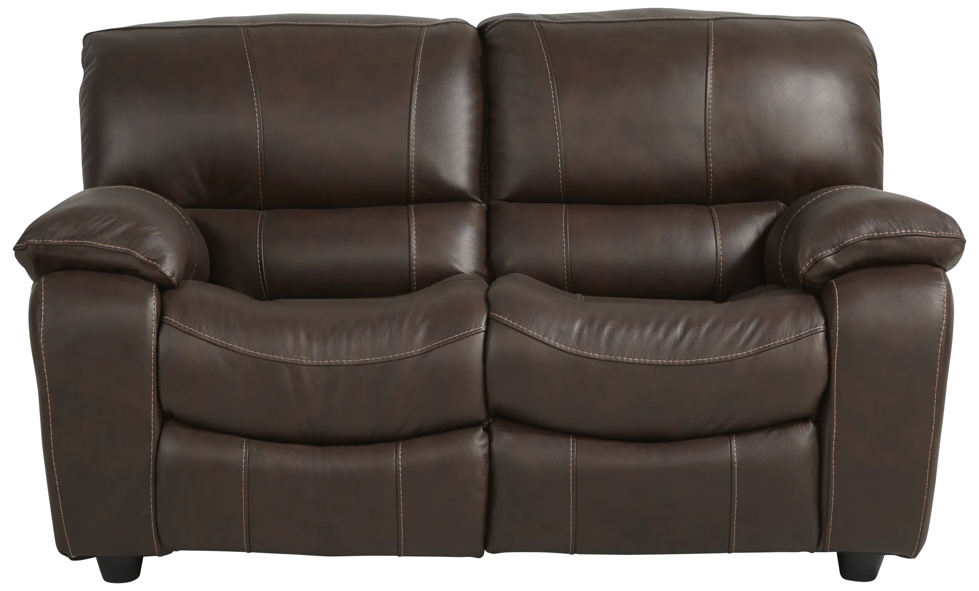 brown stationary loveseat