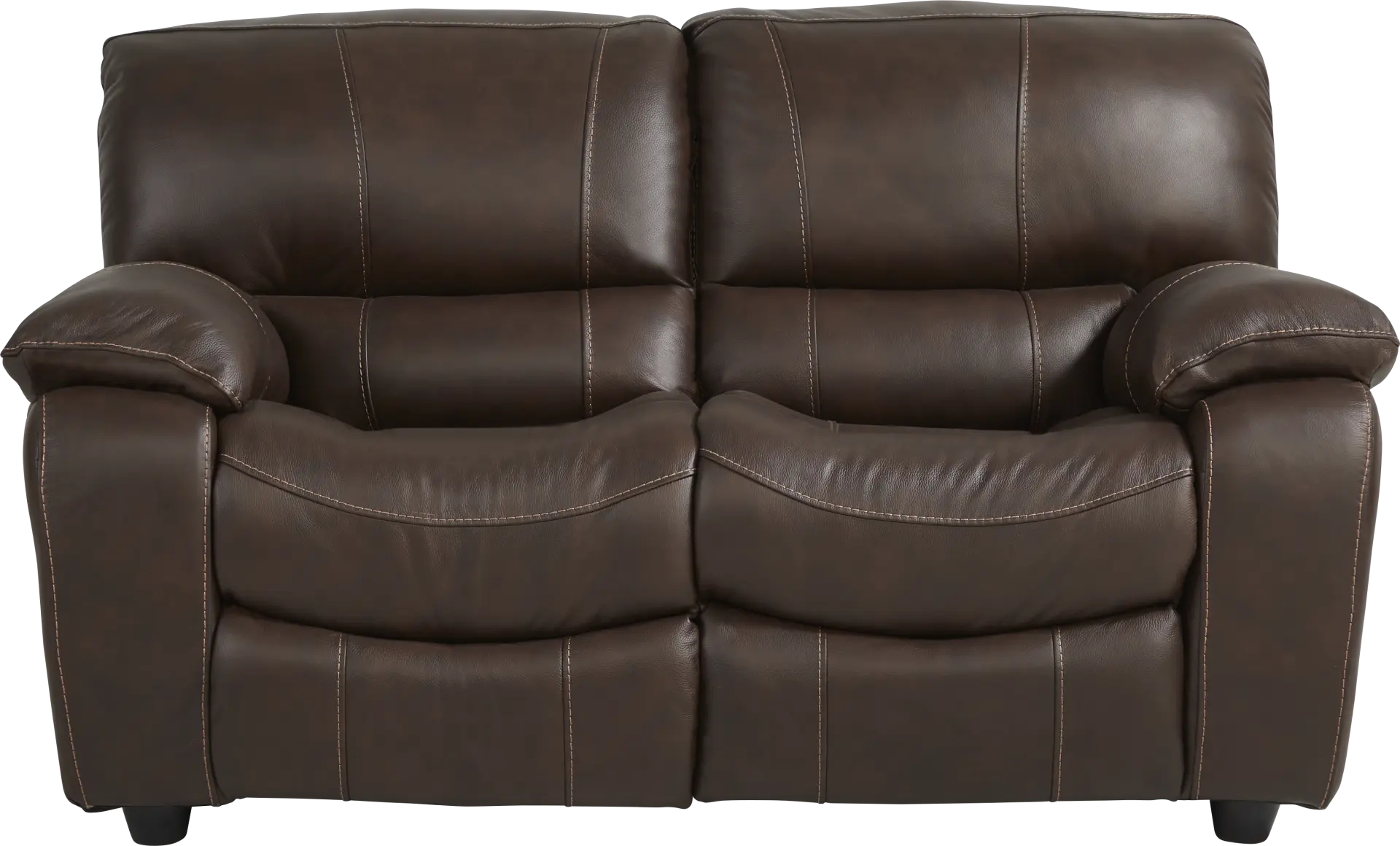 San Gabriel Brown Leather Loveseat
