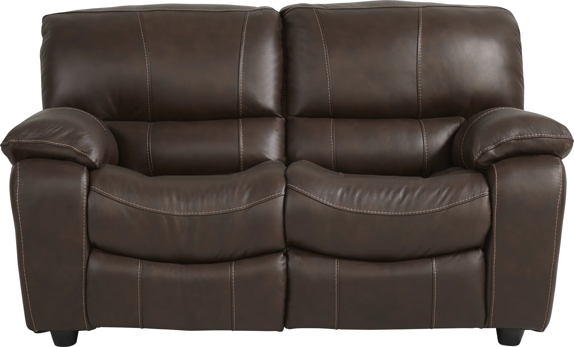 San Gabriel Brown Leather 7 Pc Living Room with Reclining Sofa - Image 6