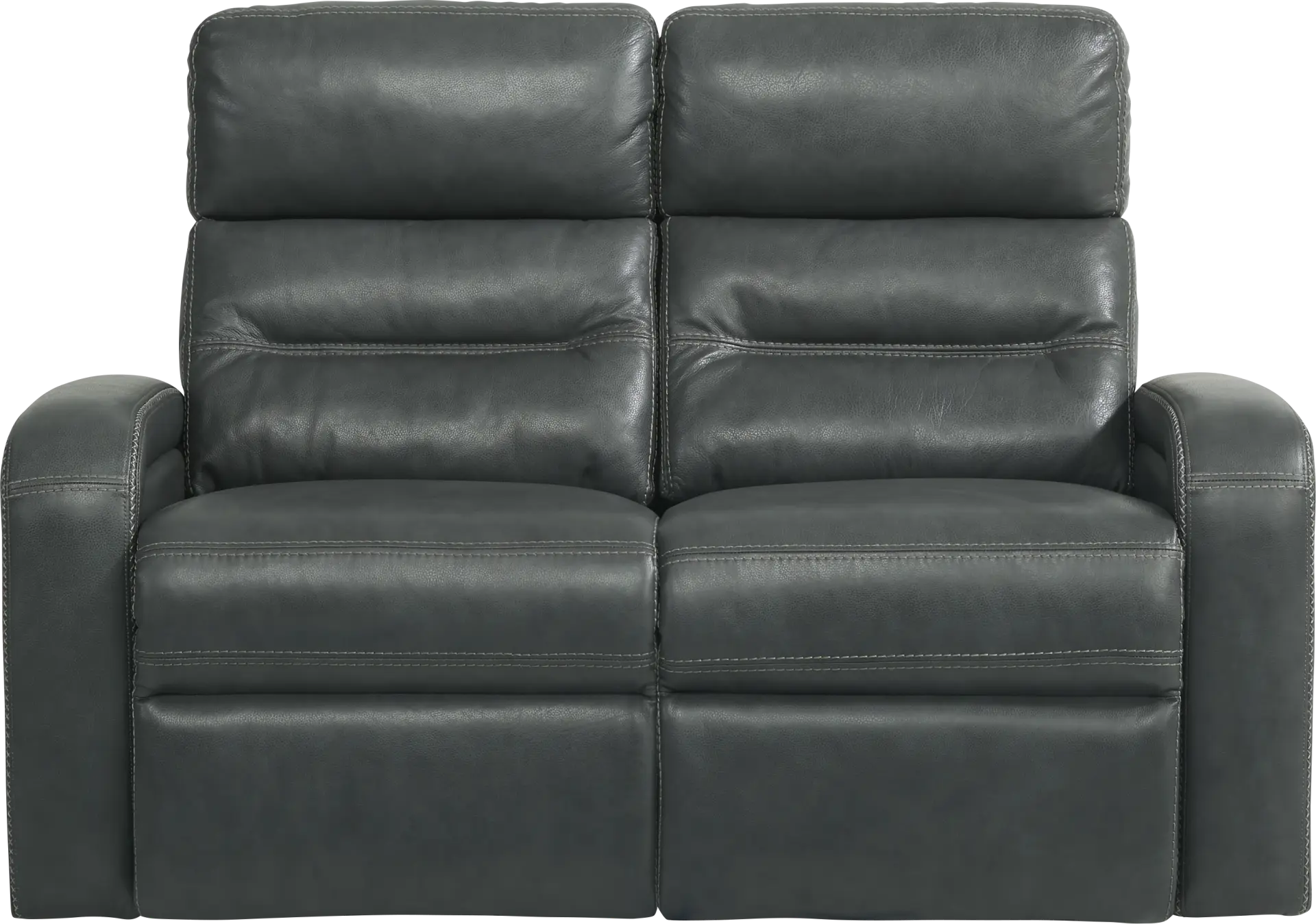 Sierra Madre Gray Leather Dual Power Reclining Loveseat