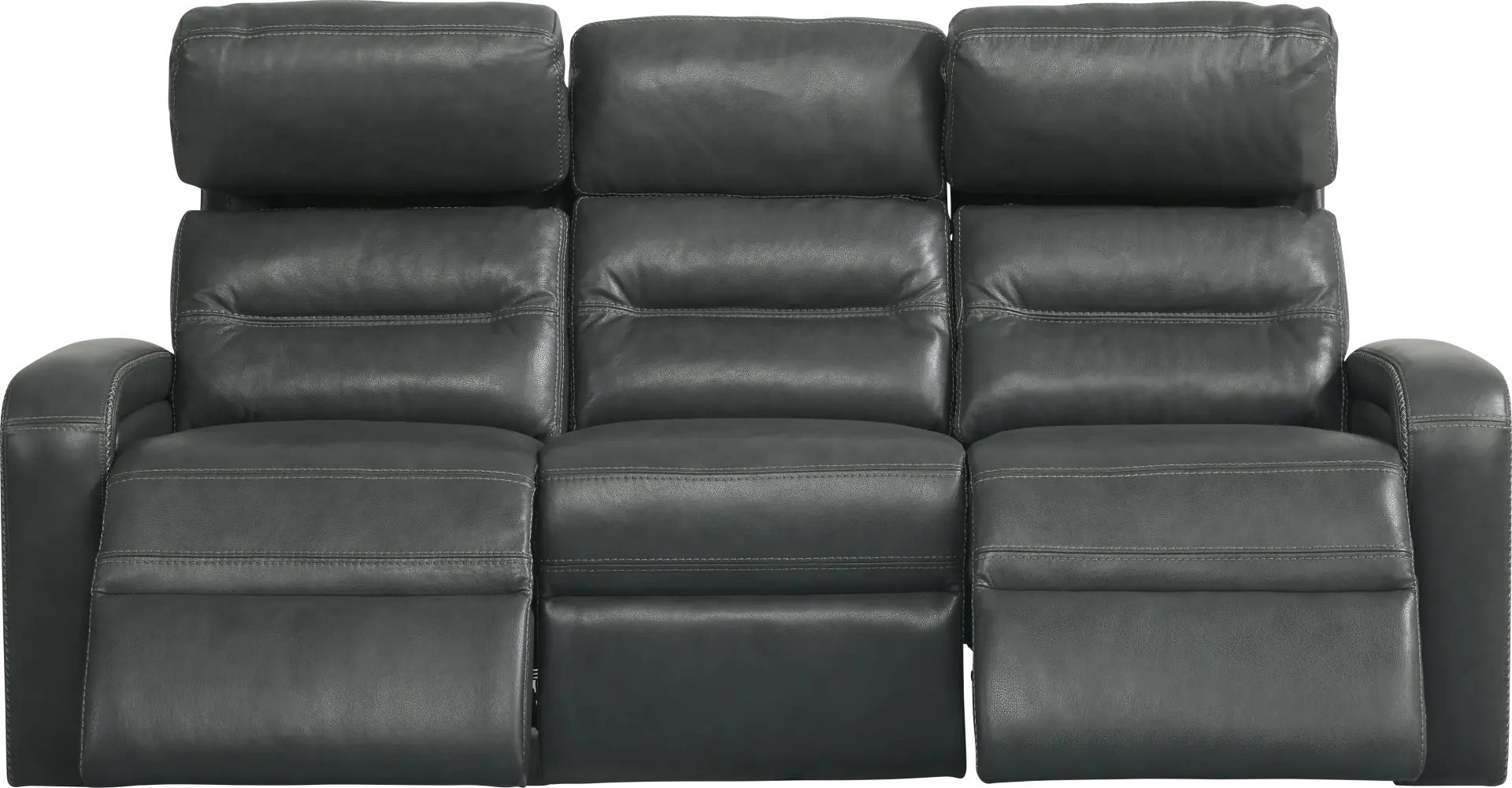 Sierra Madre Gray Leather Reclining Sofa