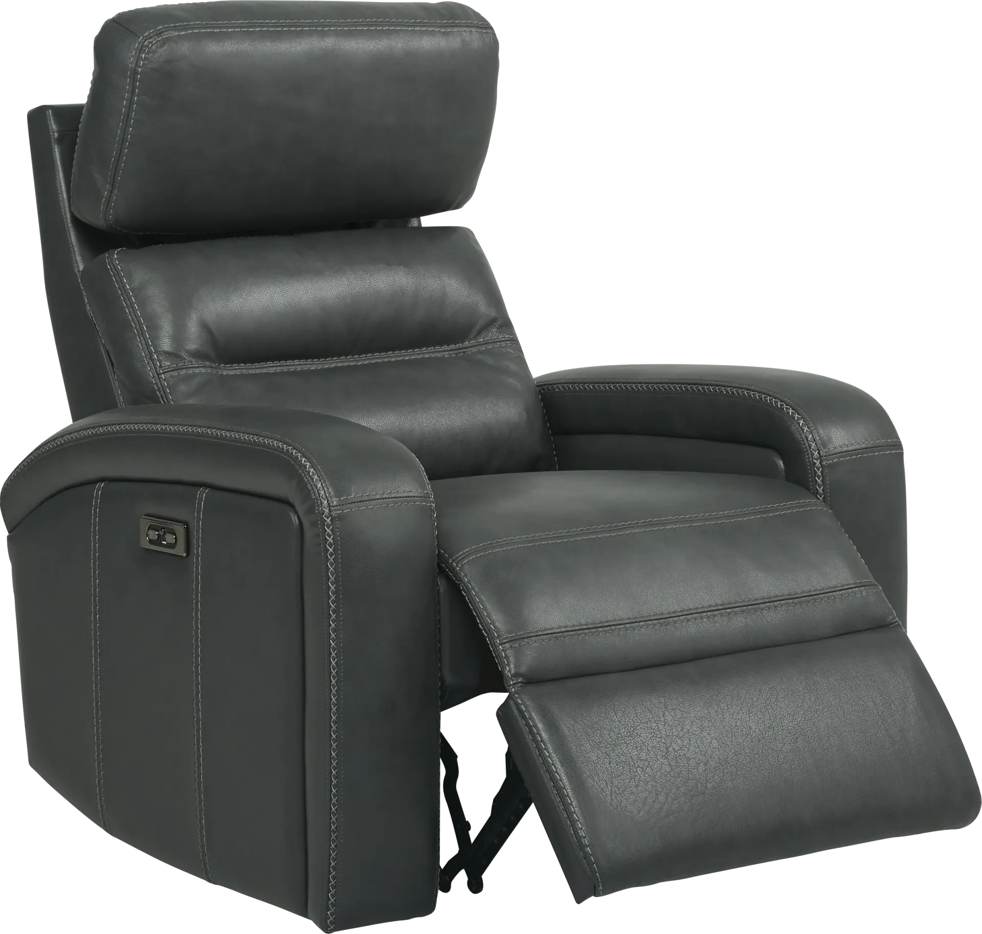 Sierra Madre Gray Leather Dual Power Recliner