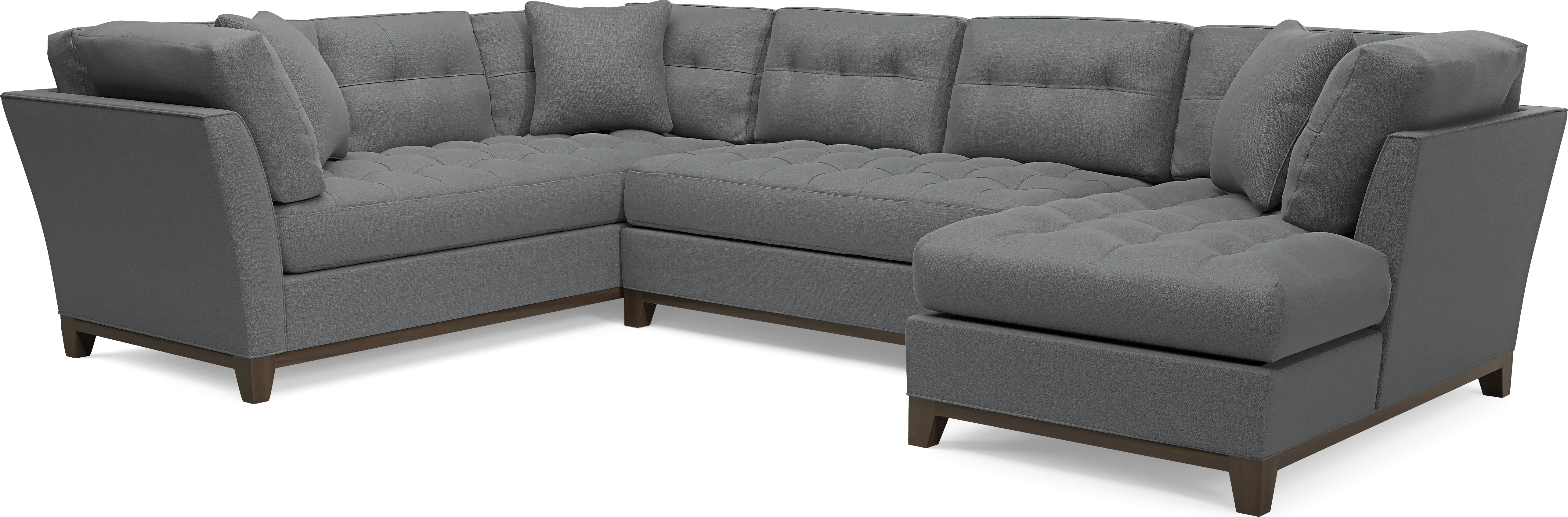 Metropolis Way Charcoal Textured 3 Pc Sectional - Thumbnail - Image 1
