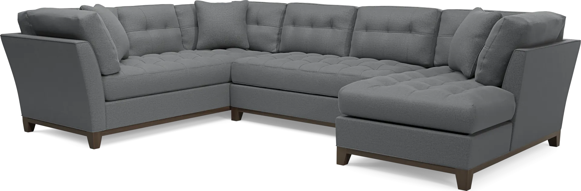 Metropolis Way Charcoal Textured 3 Pc Sectional - Image 1