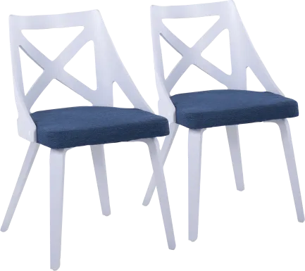 Lauber I Blue Side Chair Set of 2