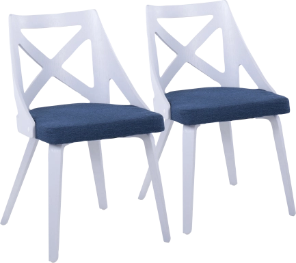 Lauber I Blue Side Chair Set of 2