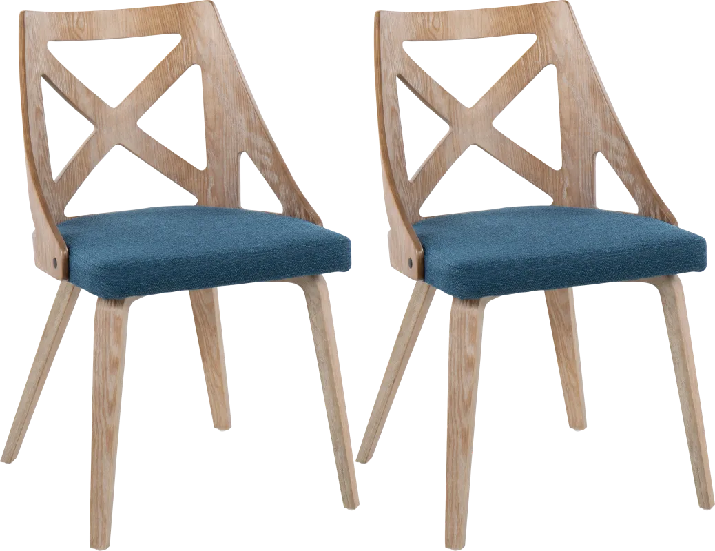 Lauber II Blue Side Chair Set of 2