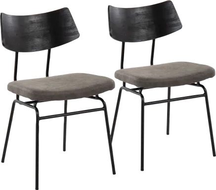 Mandigo Dark Gray Side Chair Set of 2