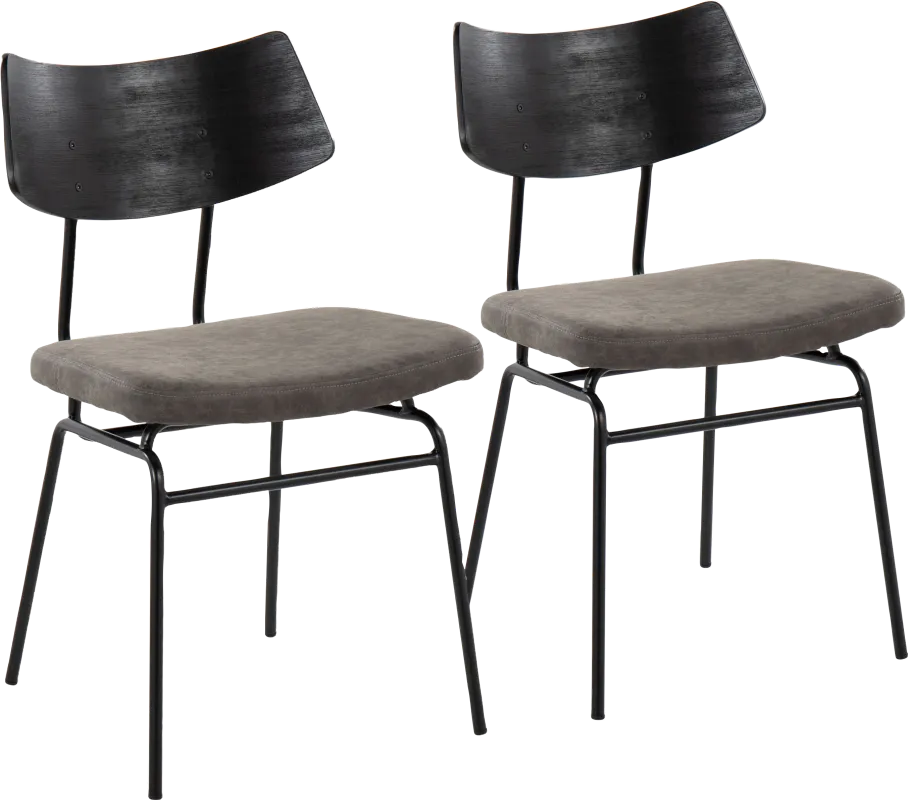 Mandigo Dark Gray Side Chair Set of 2