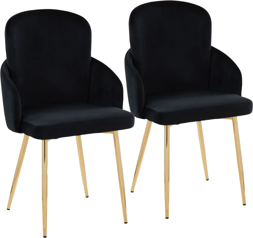 Maglista I Black Velvet Dining Chair Set of 2
