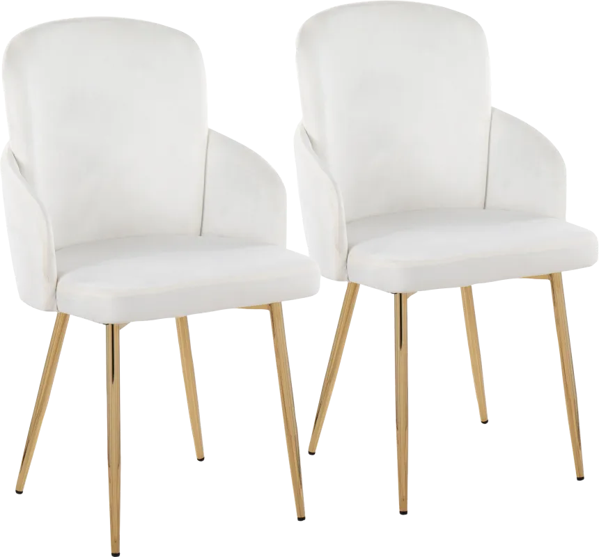 Maglista I Cream Velvet Dining Chair Set of 2