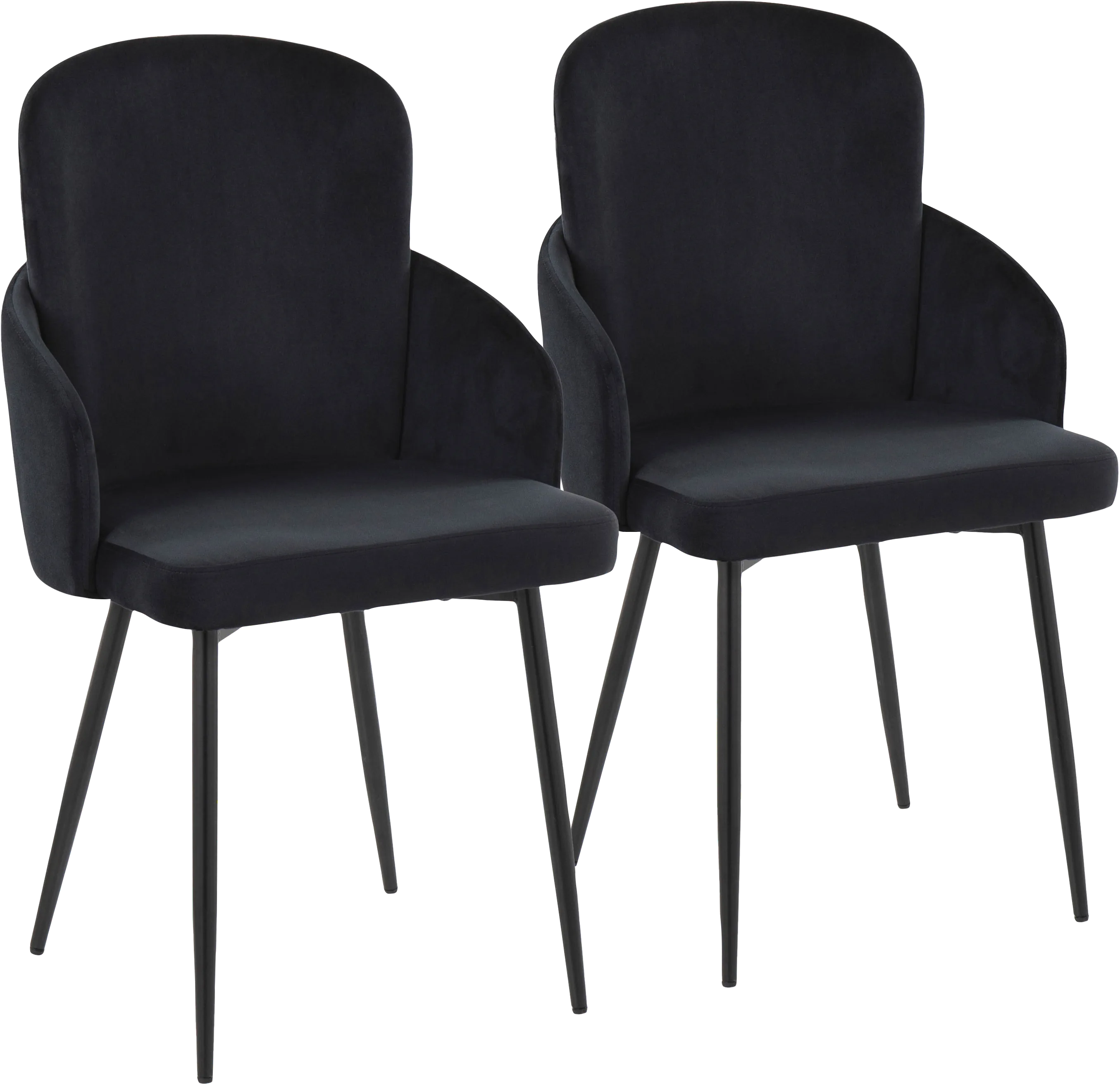 Maglista II Black Velvet Dining Chair Set of 2 - Thumbnail - Image 1