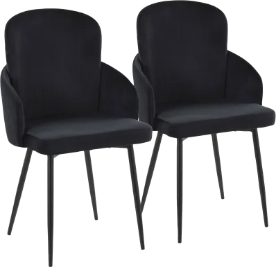 Maglista II Black Velvet Dining Chair Set of 2