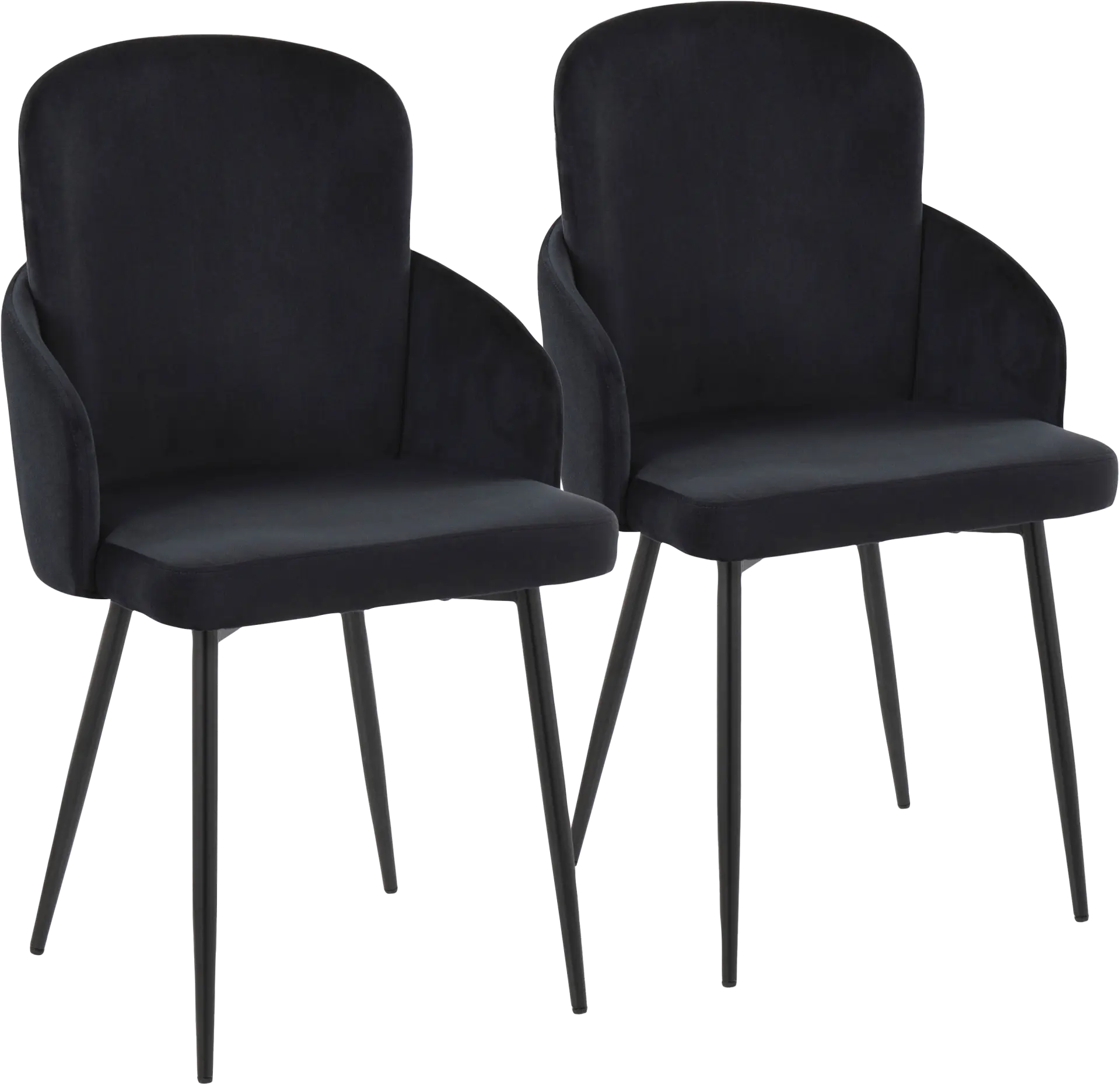 Maglista II Black Velvet Dining Chair Set of 2
