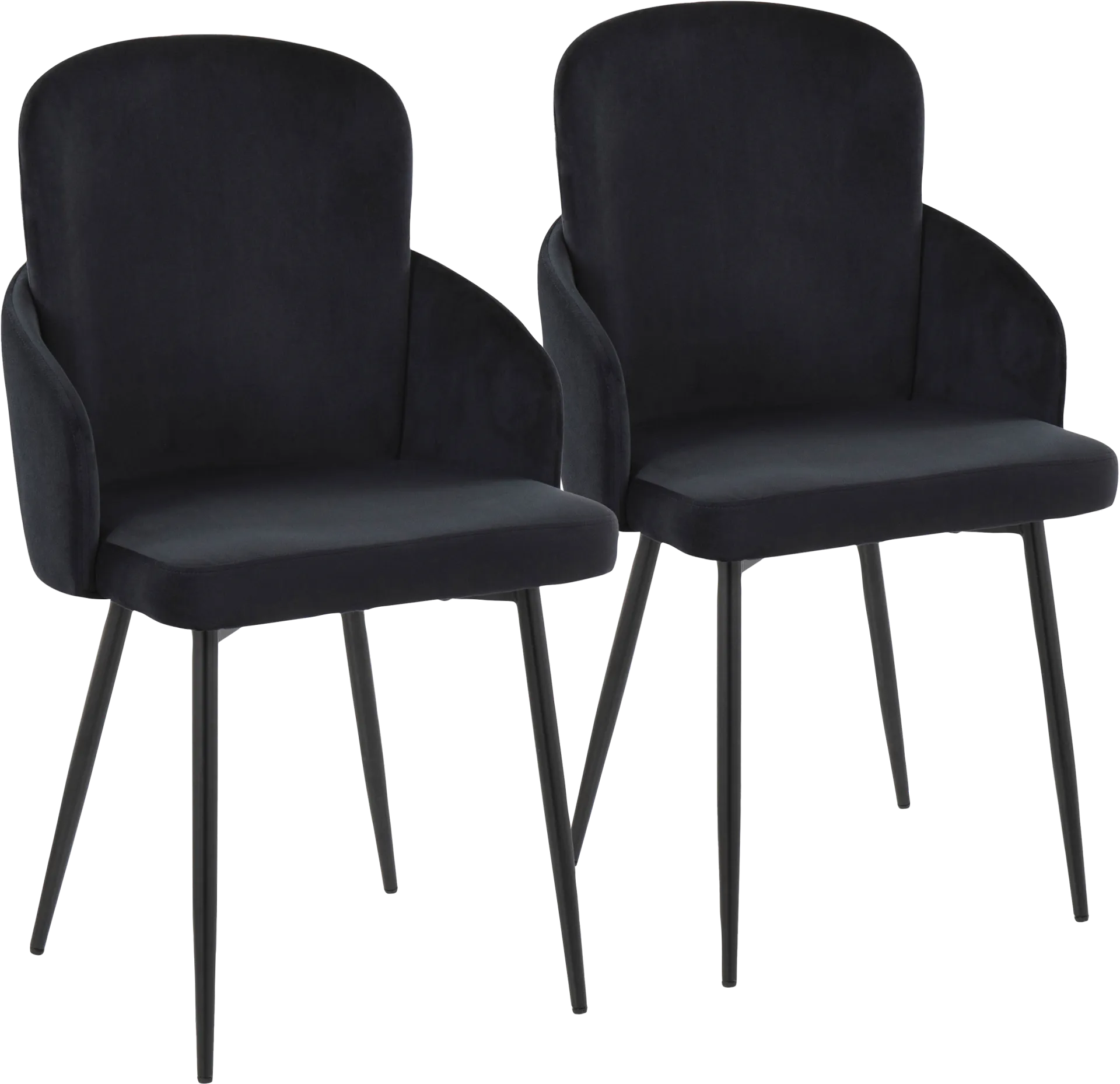 Maglista II Black Velvet Dining Chair Set of 2 - Image 1