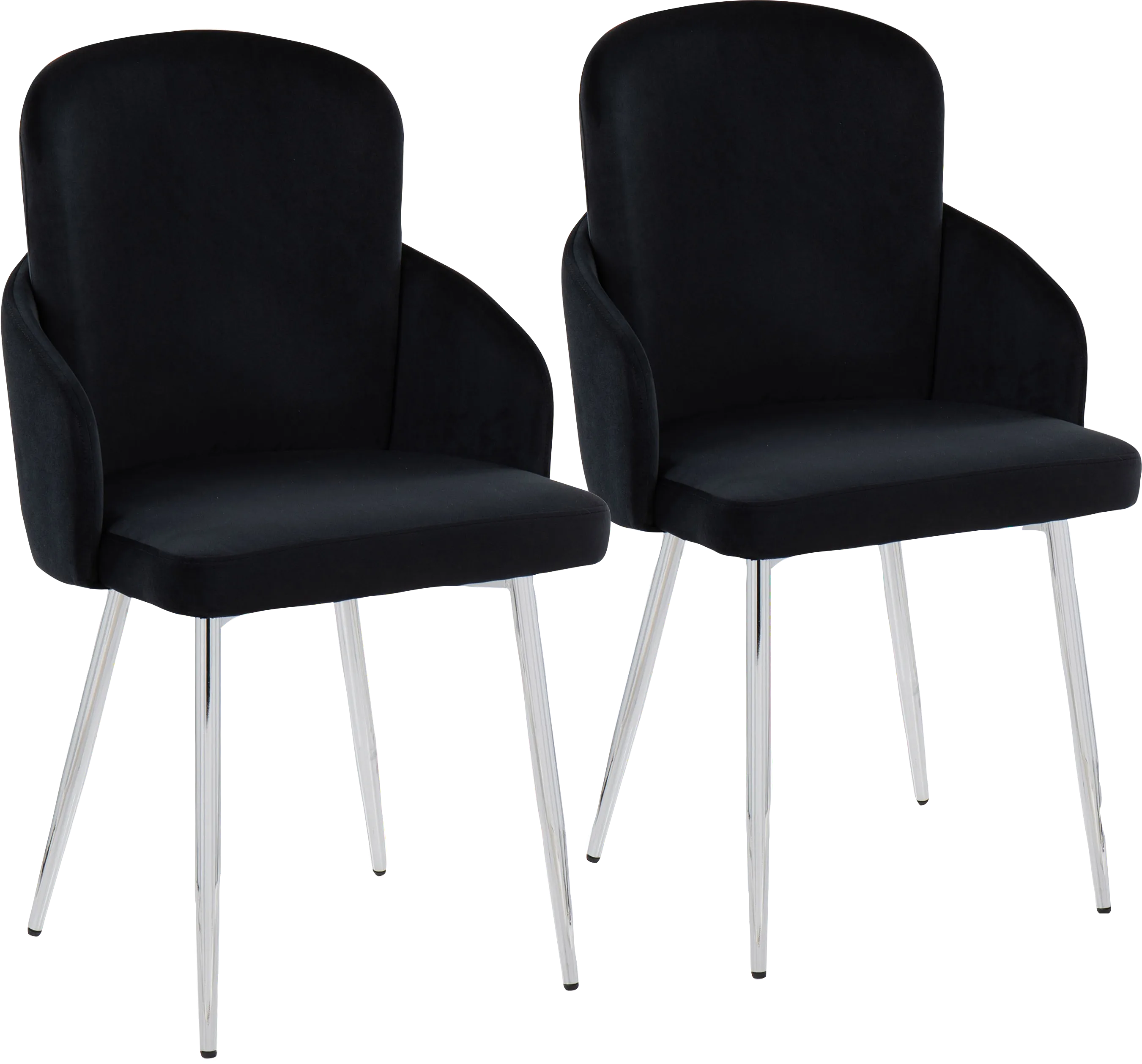 Maglista III Black Velvet Dining Chair Set of 2 - Thumbnail - Image 1