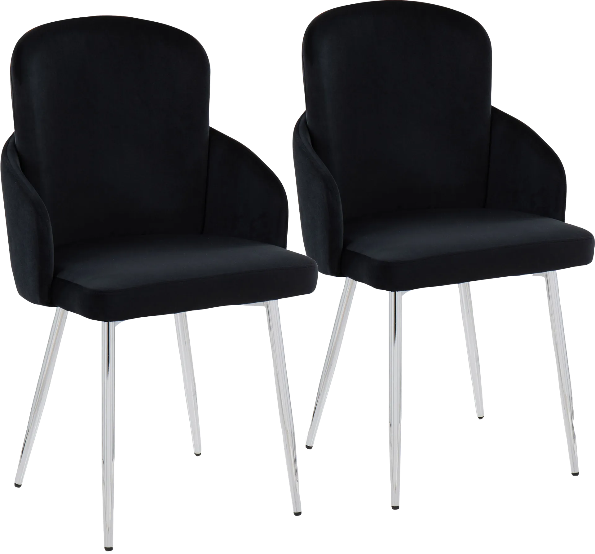 Maglista III Black Velvet Dining Chair Set of 2 - Image 1