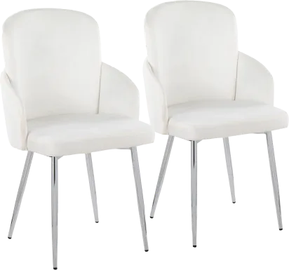 Maglista III Cream Velvet Dining Chair Set of 2