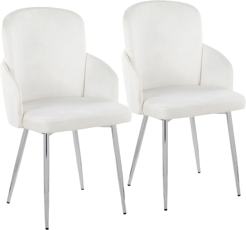 Maglista III Cream Velvet Dining Chair Set of 2