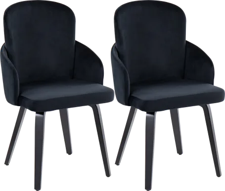 Maglista IV Black Velvet Dining Chair Set of 2