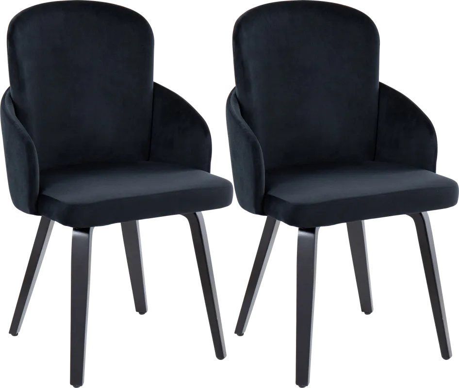Maglista IV Black Velvet Dining Chair Set of 2