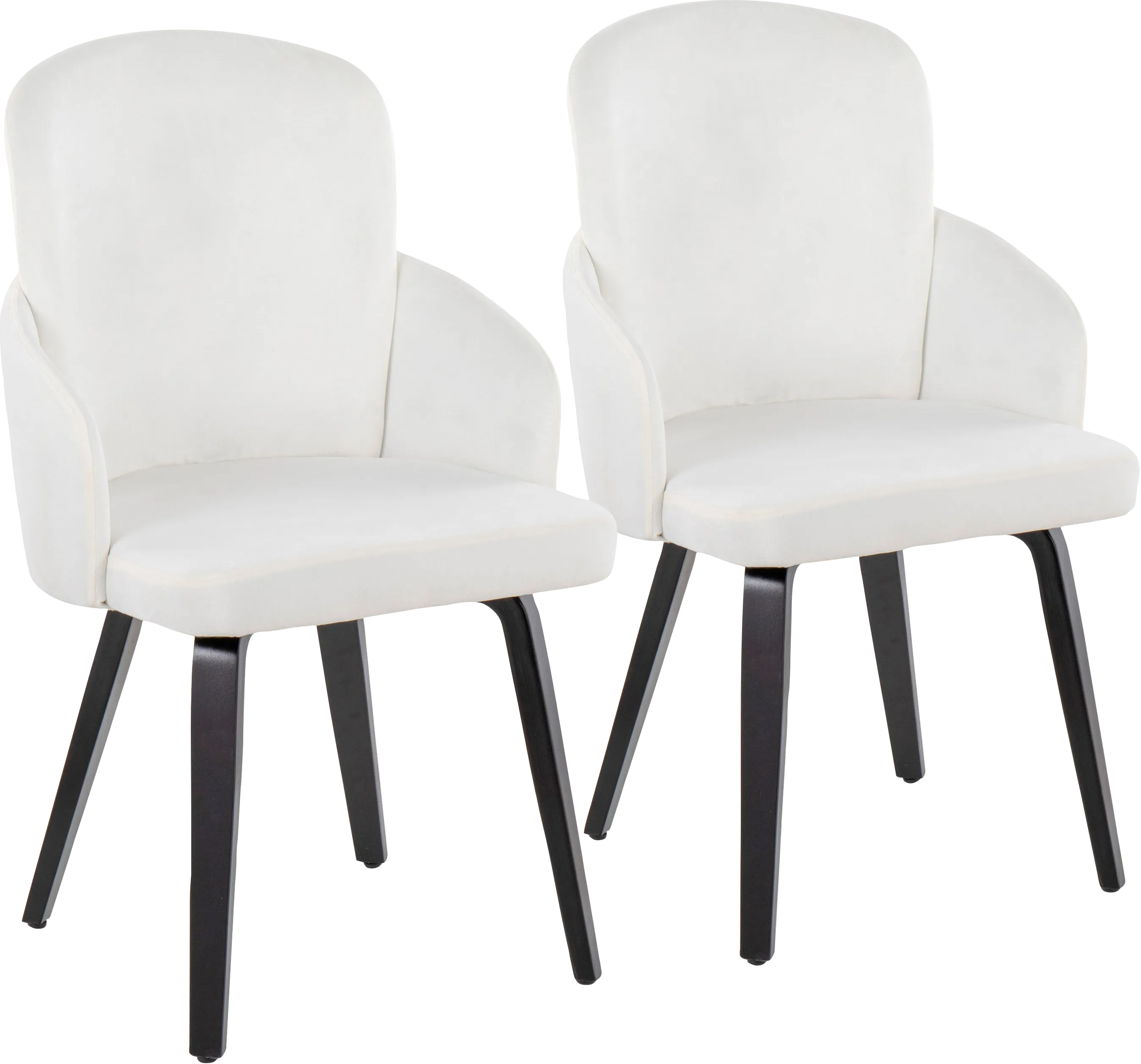 Maglista IV Cream Velvet Dining Chair Set of 2 - Thumbnail - Image 1