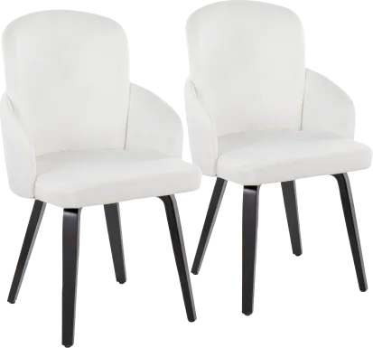 Maglista IV Cream Velvet Dining Chair Set of 2