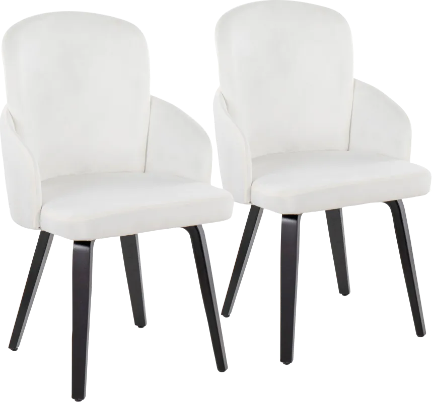 Maglista IV Cream Velvet Dining Chair Set of 2