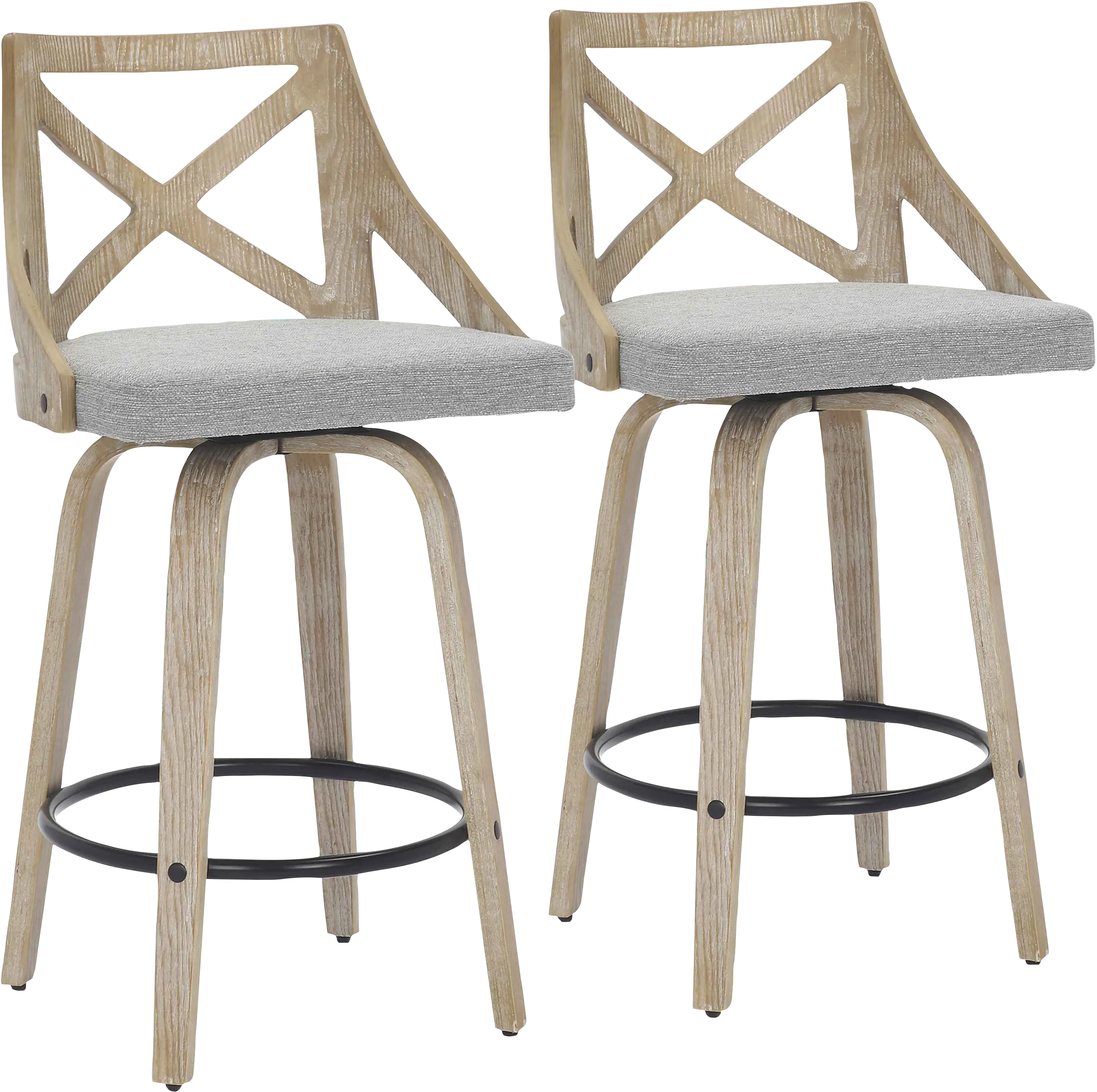 Hasbrouck II Light Gray Counter Stool Set of 2 - Thumbnail - Image 1