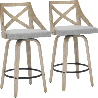 Hasbrouck II Light Gray Counter Stool Set of 2