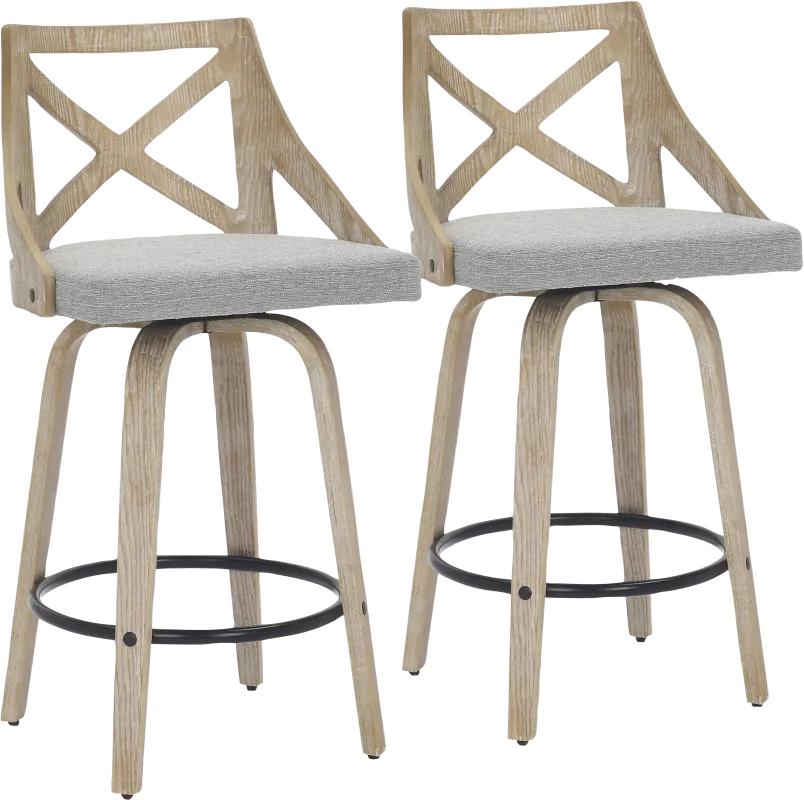Hasbrouck II Light Gray Counter Stool Set of 2
