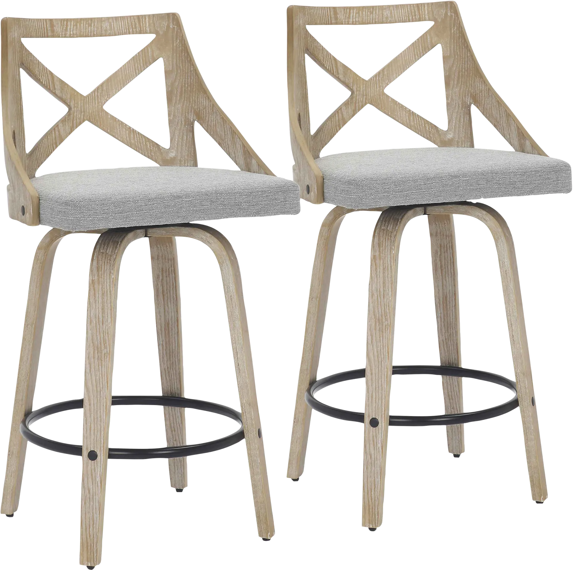 Hasbrouck II Light Gray Counter Stool Set of 2 - Image 1